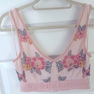 Miss Selfridge Beaded Crop Top Size 6